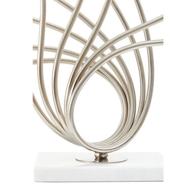 Orsina Table Lamp with elegant curved metal design and a stylish white base
