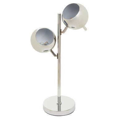 Orsina Modern Table Lamp with Dual Spherical Shades and Chrome Finish for Stylish Lighting