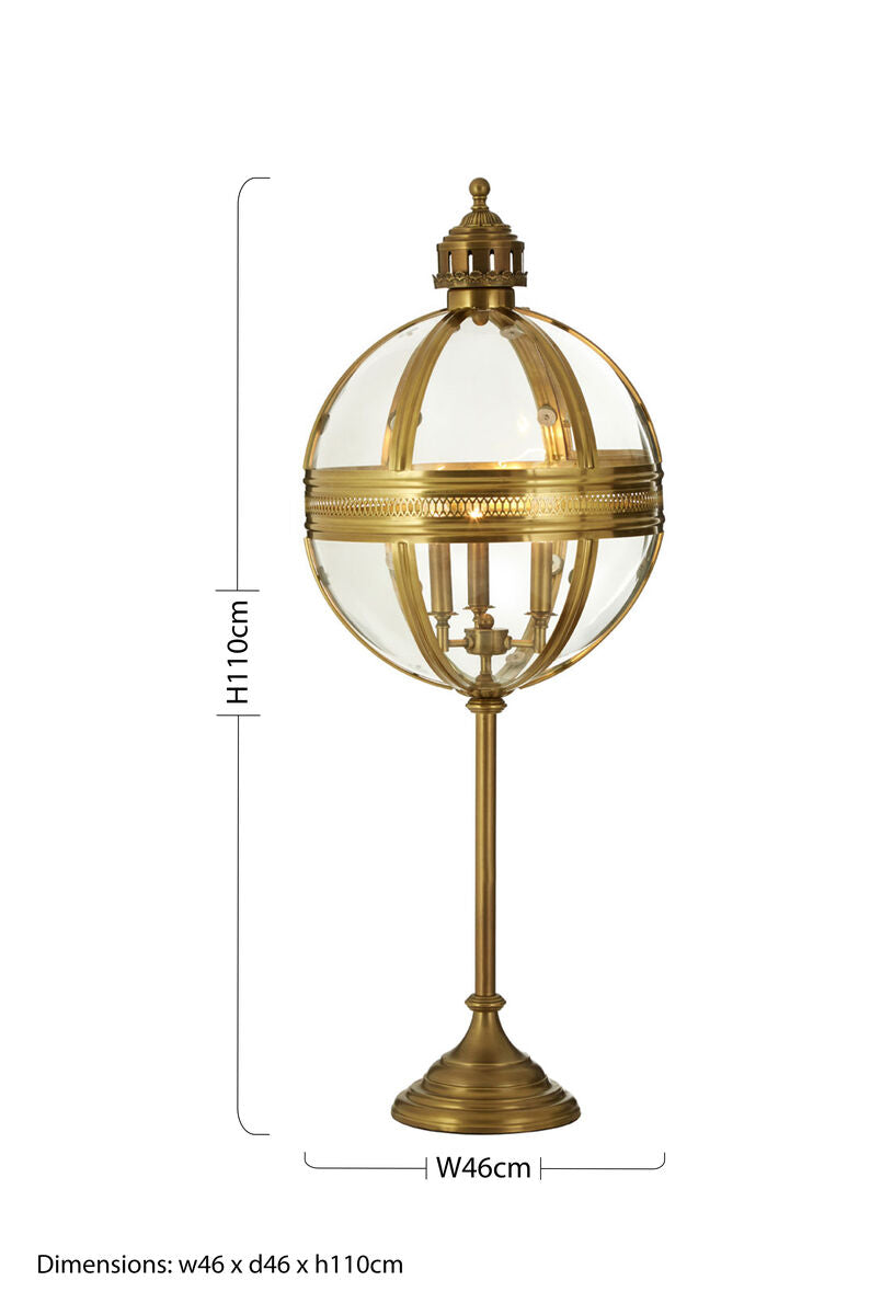 Orsina Table Lamp with a Stylish Globular Design and Elegant Brass Finish