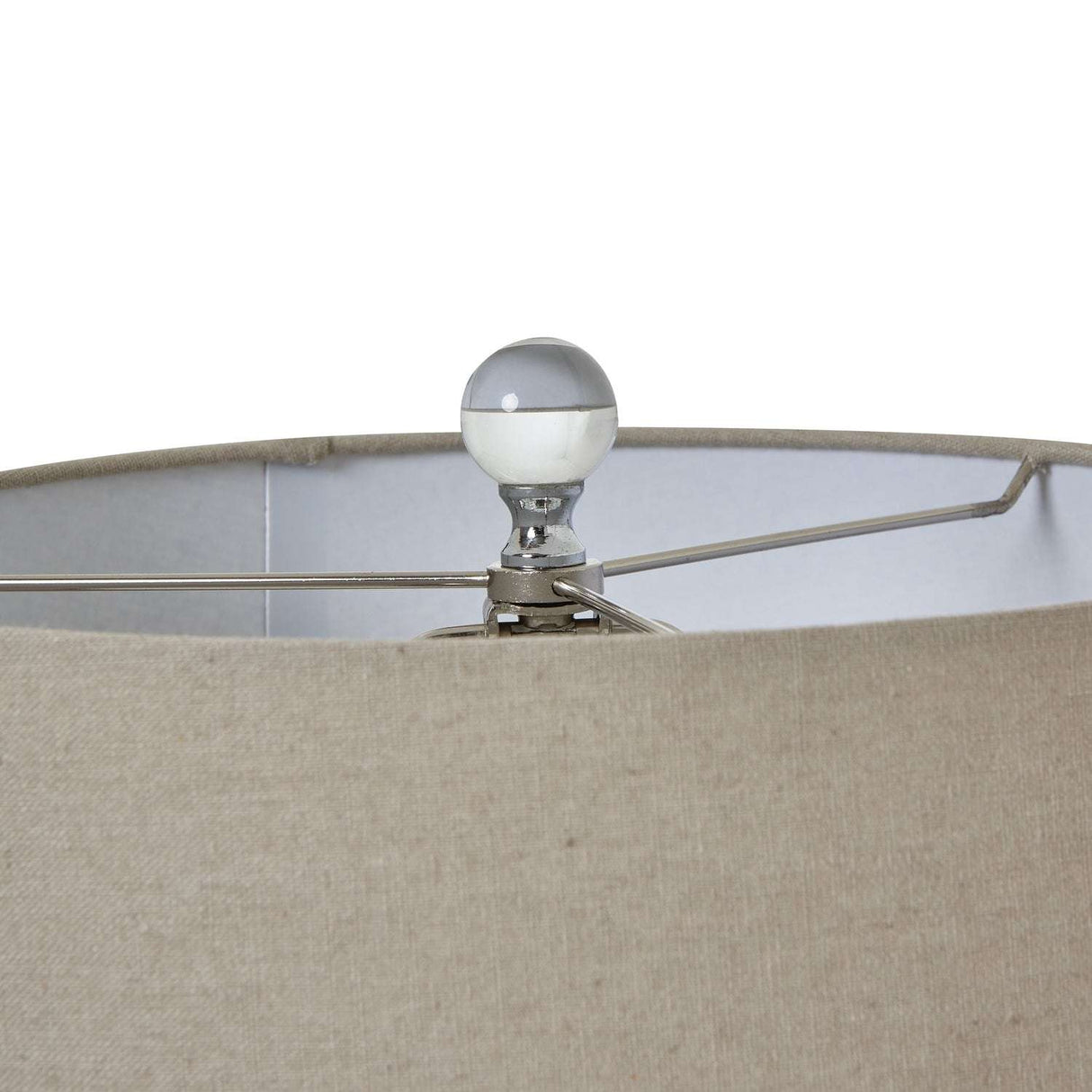 Grey Glass Table Lamp With Linen Shade Shades 4 Seasons