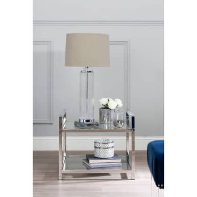 Alona Table Lamp With Stone Linen Shade Orsina