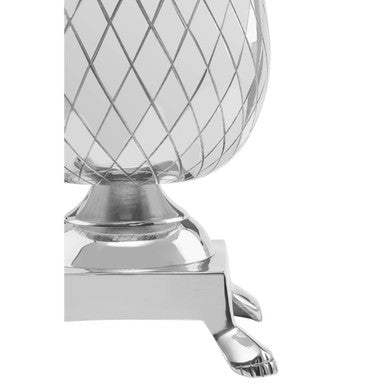 Orsina Table Lamp Base with Elegant Cut Glass Design and Stylish Silver Feet