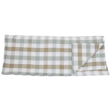 Orsina Checkered Tablecloth in Soft Green and Beige for Elegant Dining Settings