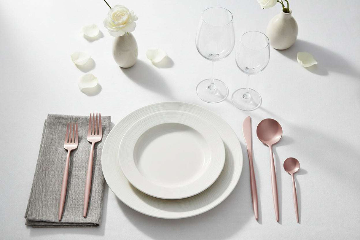 Avie 16 Piece Matte Pink Finish Cutlery Set Orsina