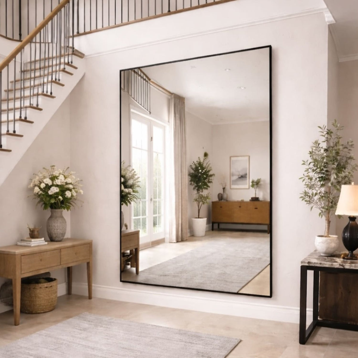 Takara - Full Length Black Metal Rectangle Mirror