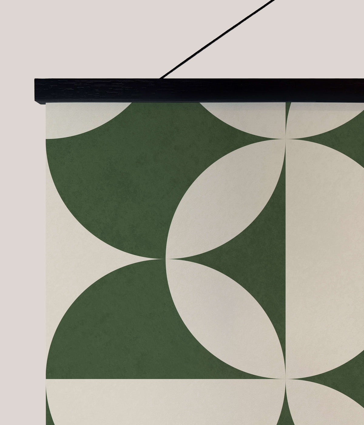 Printworks Green and Beige Geometric Tapestry with Circular Patterns for Home Decor