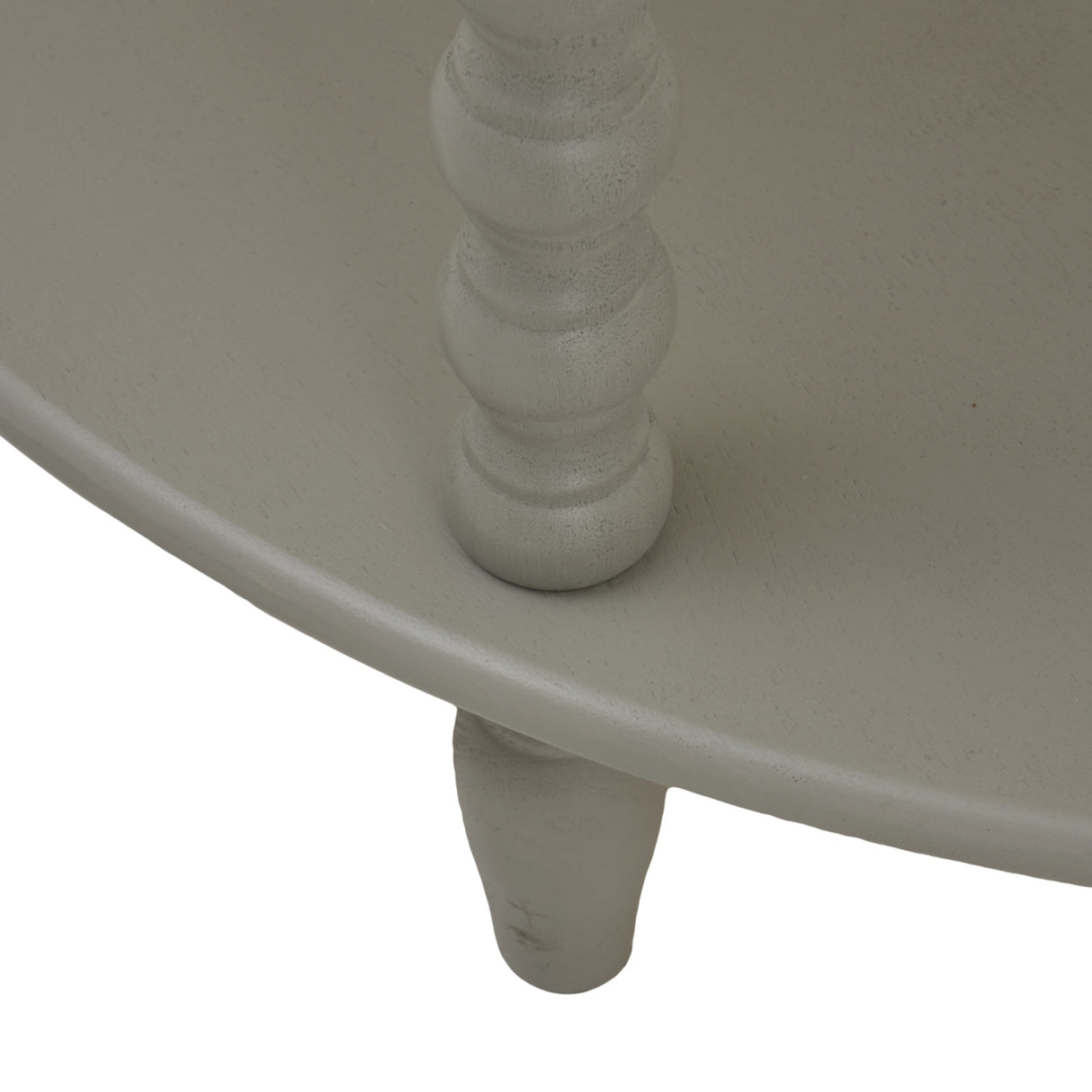 Elegant Shades 4 Seasons Three Tier Table with a smooth, neutral finish and stylish rounded legs
