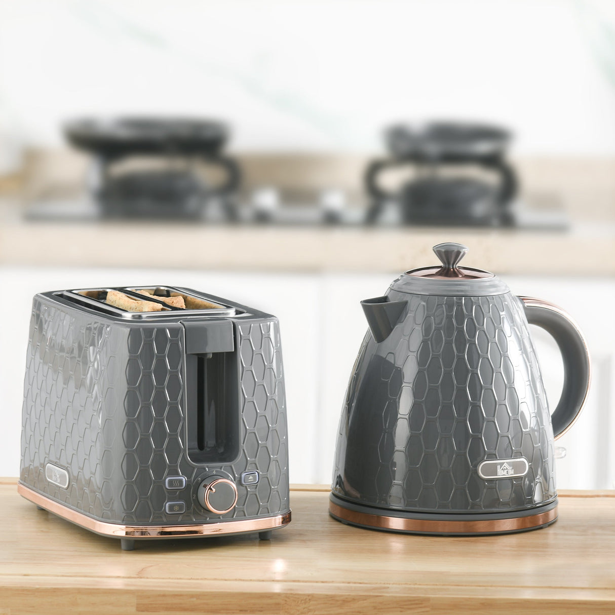 Wise Galleria Toaster Set including a stylish toaster and kettle in sleek grey design