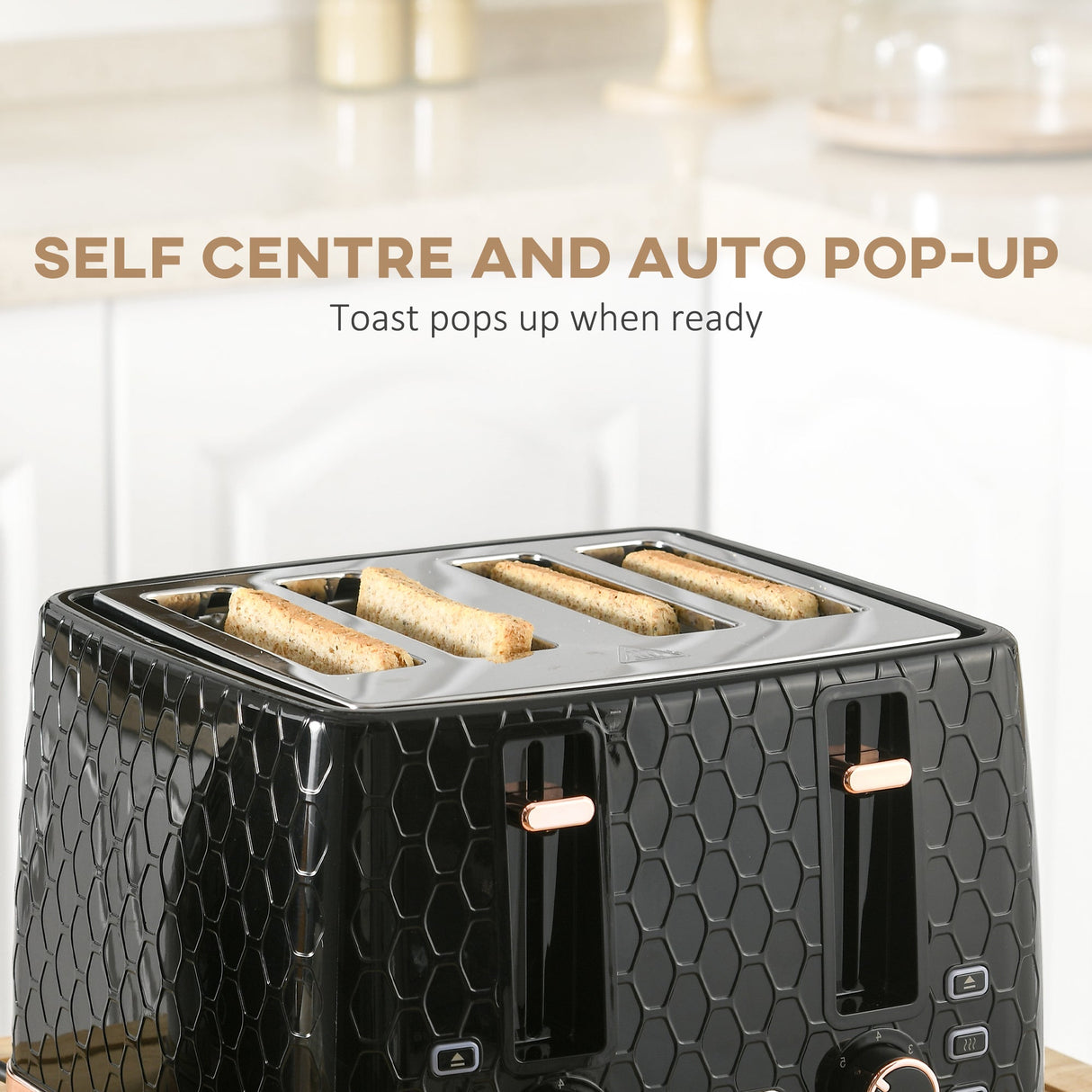 Wise Galleria Toaster Set featuring self-centre technology and auto pop-up for perfect toast every time