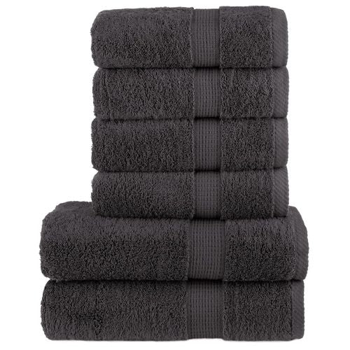 vidaXL Black Cotton Towel Set – Soft & Absorbent Decor vidaXL