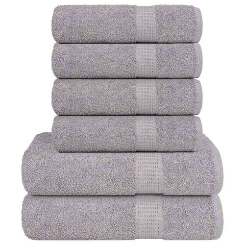 vidaXL Soft Grey Towel Set - 6-Piece Cotton Towels vidaXL