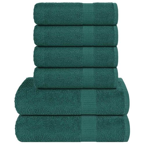 vidaXL Soft Grey Towel Set - 6-Piece Cotton Towels apple green vidaXL