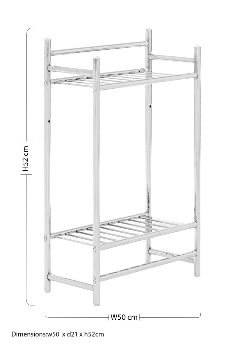 Orsina Towel Shelves in Chrome Finish with Two Levels for Efficient Bathroom Storage