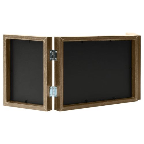vidaXL White Wooden Trifold Photo Frame for Home Decor vidaXL