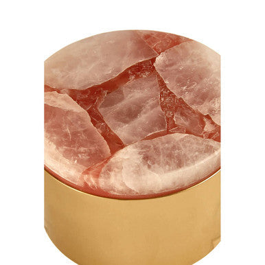 Orsina decorative Trinket Box with a stunning pink marble lid and a sleek gold base
