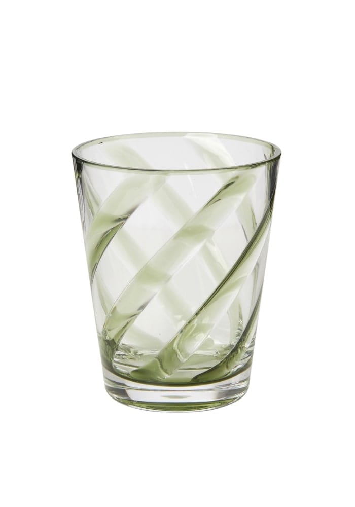Casa by Josephine Jenno Tumbler with Twisted Green and Clear Glass Design for Stylish Drinks