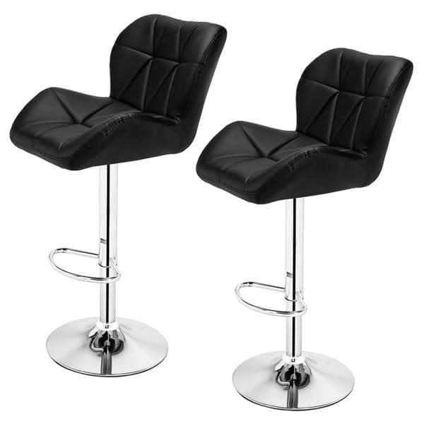 2pcs SSJ-275 Oblique Checks Bar Stool Black Kitchen Essentials