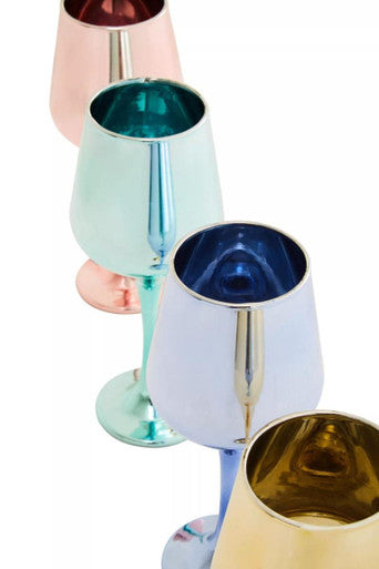 Aurora Set of Four Wine Glasses in Assorted Colours Orsina