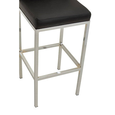 Orsina Bar Chair with Black Cushion and Sleek Silver Frame for Modern Interiors