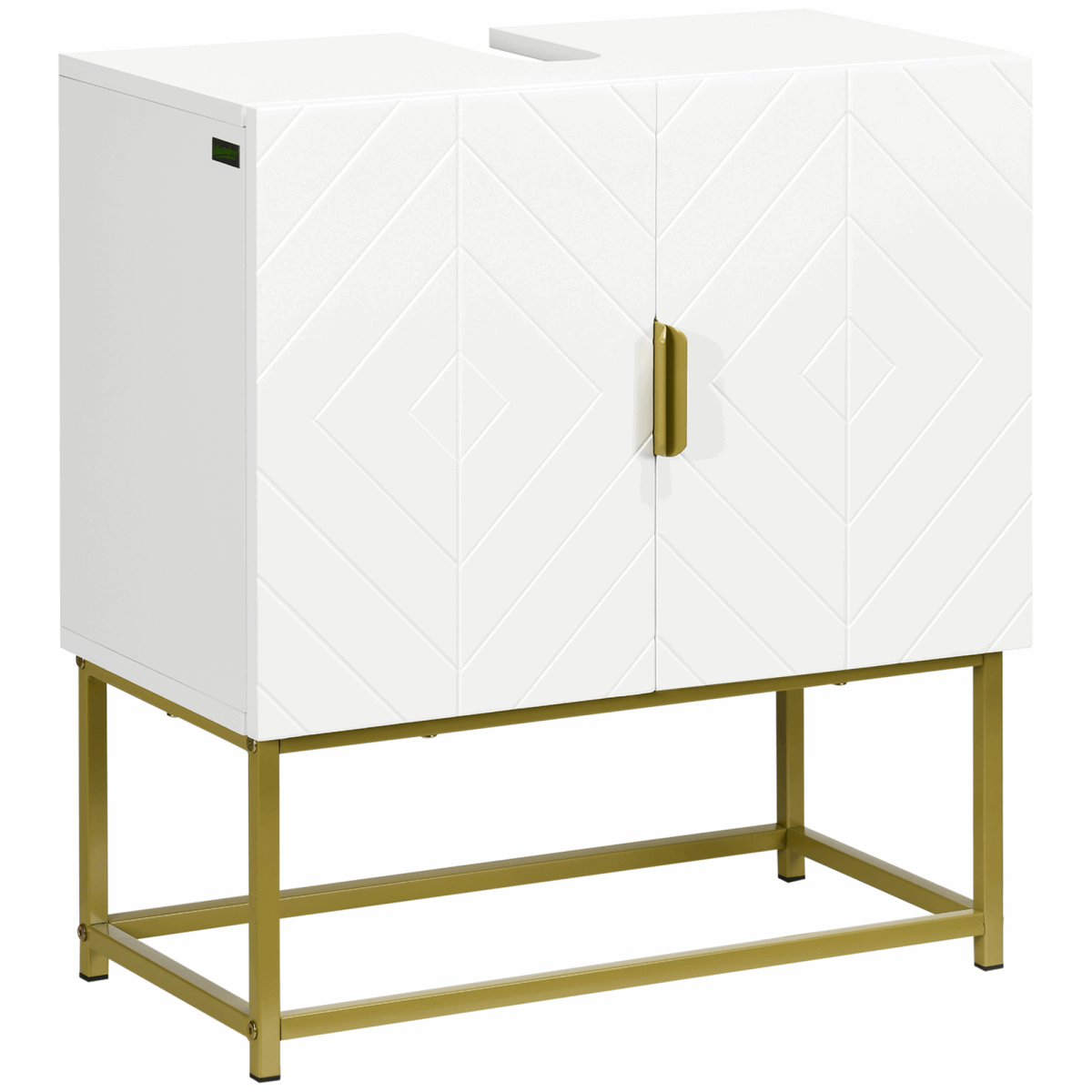 Kleankin Stylish White Bathroom Cabinet with Shelves kleankin