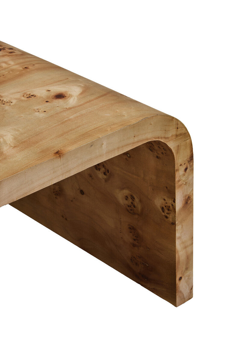 Mota Burl Wood Design Curved Coffee Table Orsina