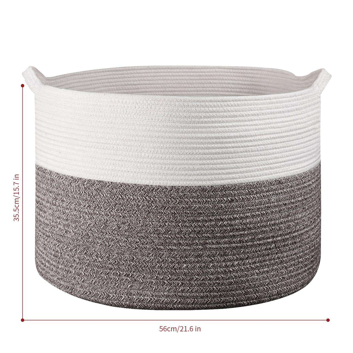 Vinsani Laundry Basket White & Natural Vinsani