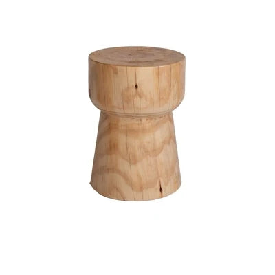 Natural Wood Side Table with a Unique Shape, Ideal for Living Rooms or Bedrooms