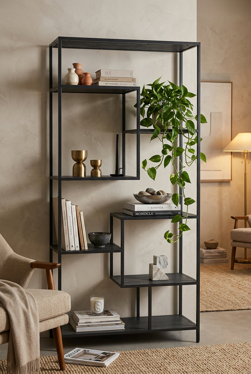 Shades 4 Seasons Multi Shelf Unit - Black Metal Open Display BLACK METAL Shades 4 Seasons