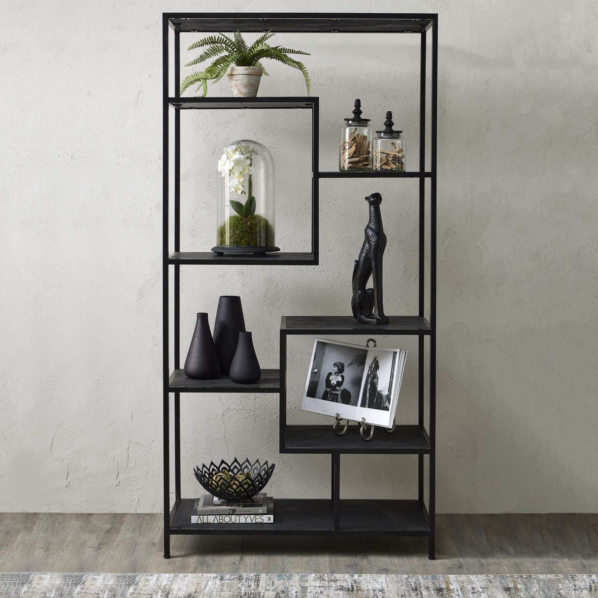 Shades 4 Seasons Multi Shelf Unit - Black Metal Open Display Shades 4 Seasons