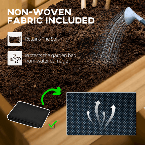 Outsunny Wooden Garden Planters with Trellis Wall-mounted Raised Garden Bed Outsunny