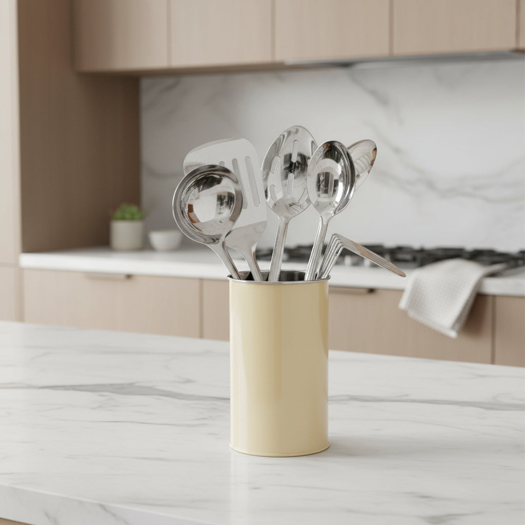 Orsina Utensils Set in a cream holder for kitchen and pantry organisation