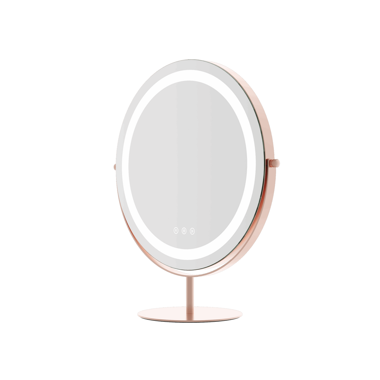 Rose Gold Vanity Mirror with LED Lights and Adjustable Stand for Glamorous Makeup Application