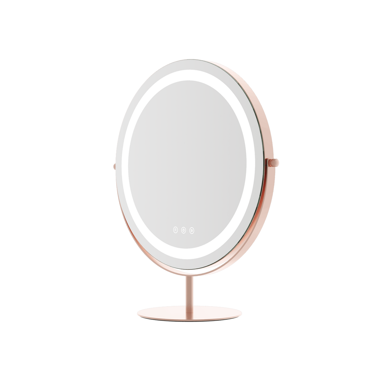 Rose Gold Vanity Mirror with LED Lights and Adjustable Stand for Glamorous Makeup Application