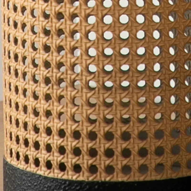 Nisu Home Decorative Vase with Rattan Design and Black Base for Stylish Home Decor