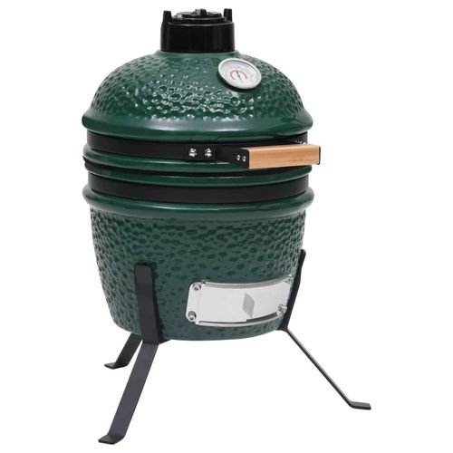 vidaXL 2-in-1 Kamado Barbecue Grill Smoker Ceramic 56 cm Black vidaXL