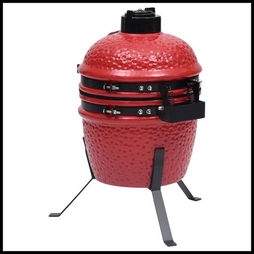 vidaXL 2-in-1 Kamado Barbecue Grill Smoker Ceramic 56 cm Black vidaXL