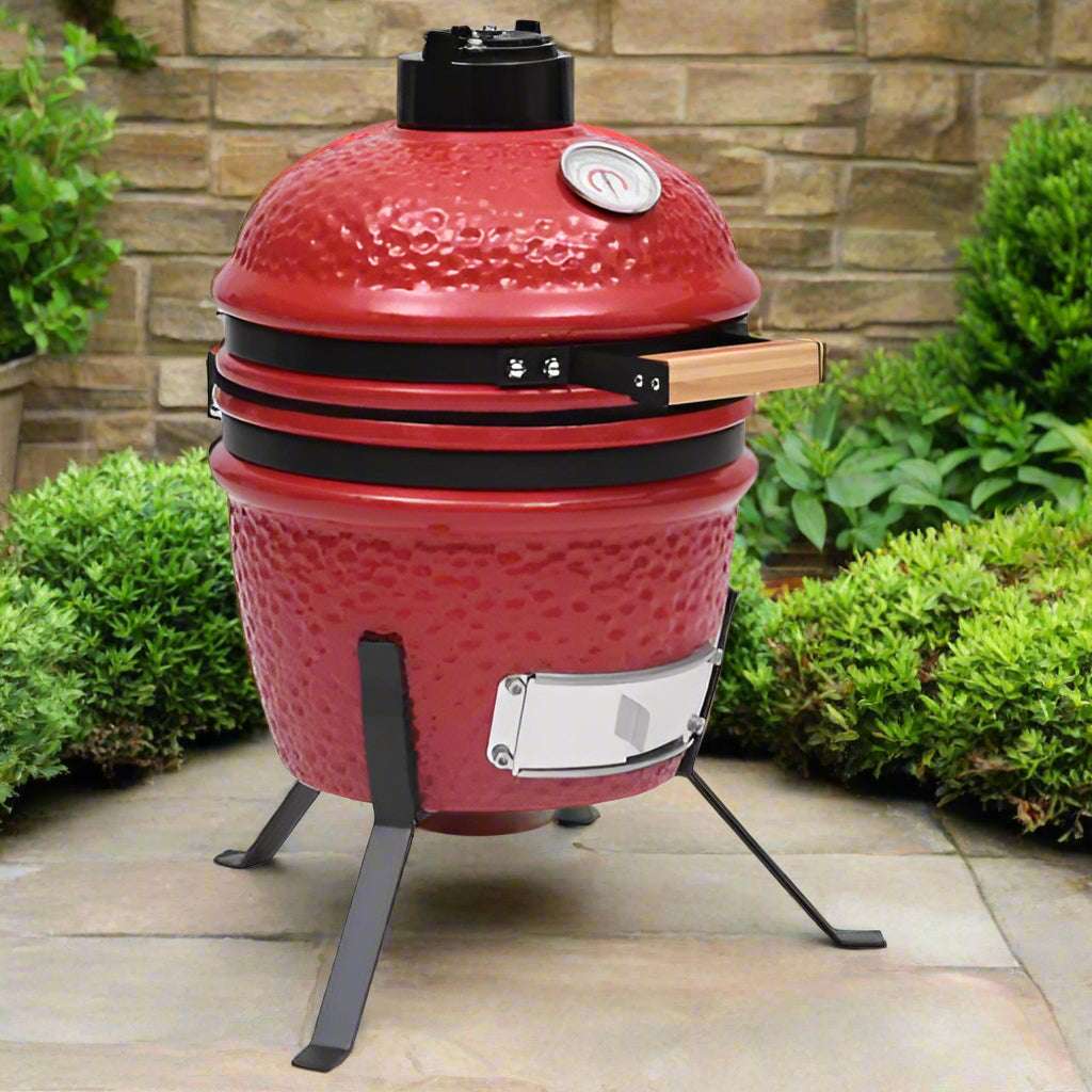 vidaXL 2-in-1 Kamado Barbecue Grill Smoker Ceramic 56 cm Black vidaXL