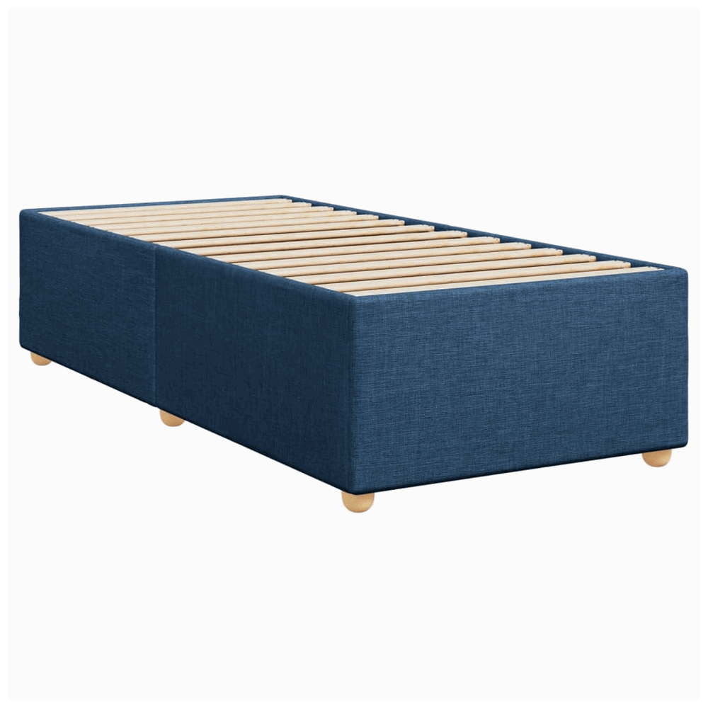 vidaXL Box Spring Bed with Mattress Blue 90x200 cm Fabric vidaXL