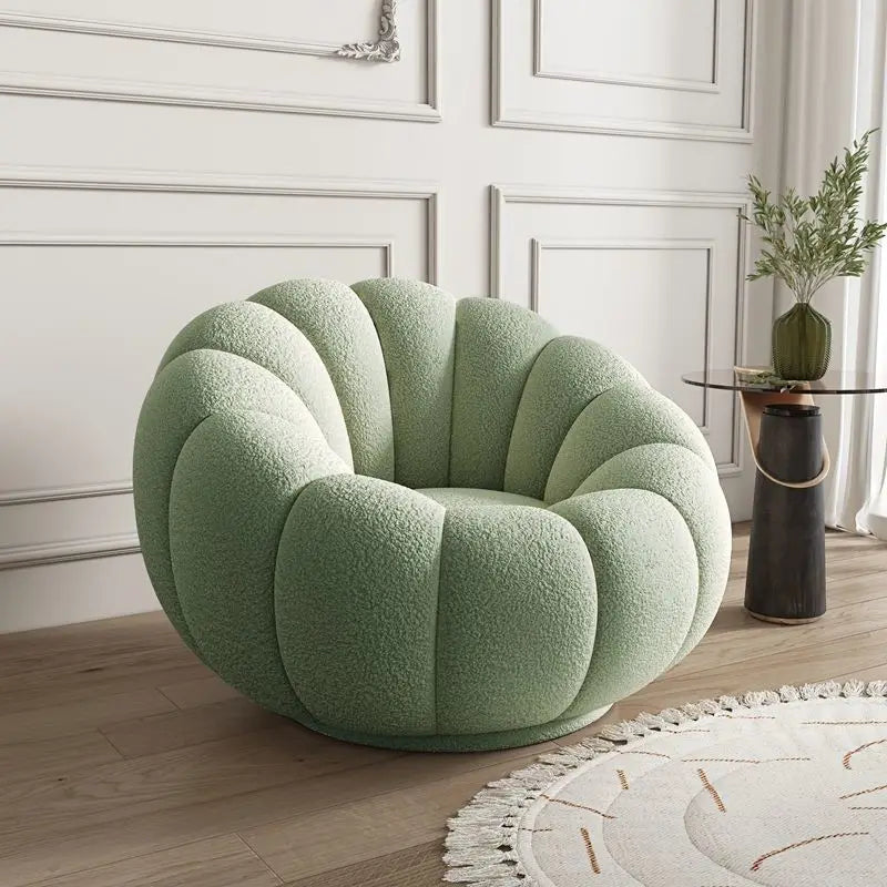 Nisu Home Plush Green Chair with Soft Fabric and Contemporary Design for Stylish Interiors