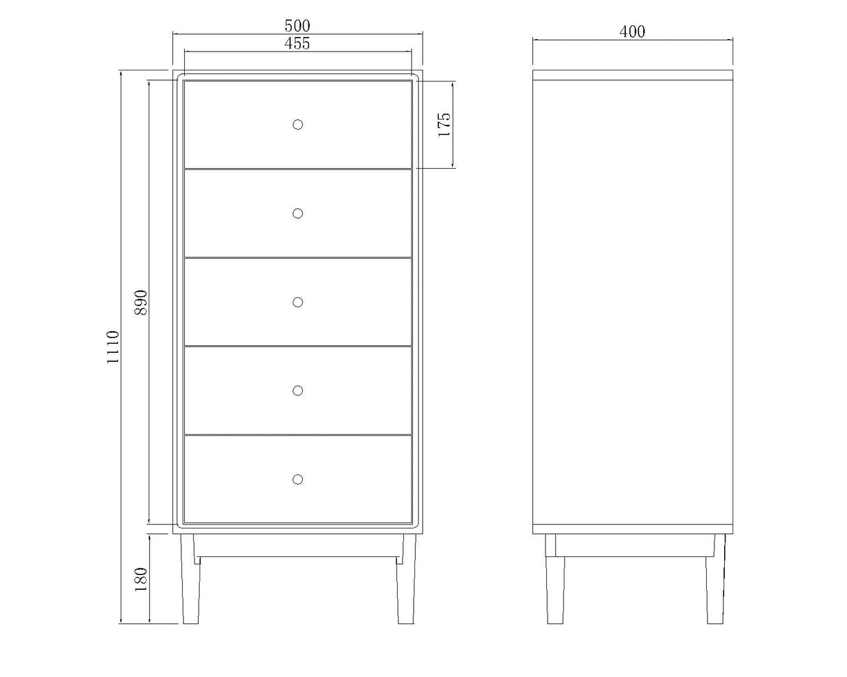 Fishe and Lilly Tallboy Chest of Drawers with four spacious drawers and elegant design