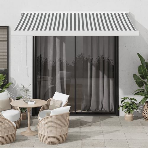 vidaXL Manual Retractable Awning Burgundy 300x250 cm anthracite and white 300 x 250 cm vidaXL