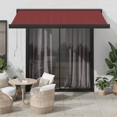 vidaXL Manual Retractable Awning Burgundy 300x250 cm burgundy 350 x 250 cm vidaXL