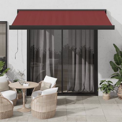 vidaXL Manual Retractable Awning Burgundy 300x250 cm burgundy 300 x 250 cm vidaXL