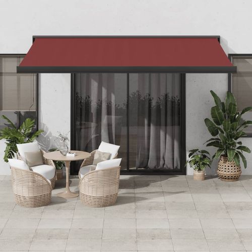 vidaXL Manual Retractable Awning Burgundy 300x250 cm burgundy 450 x 300 cm vidaXL