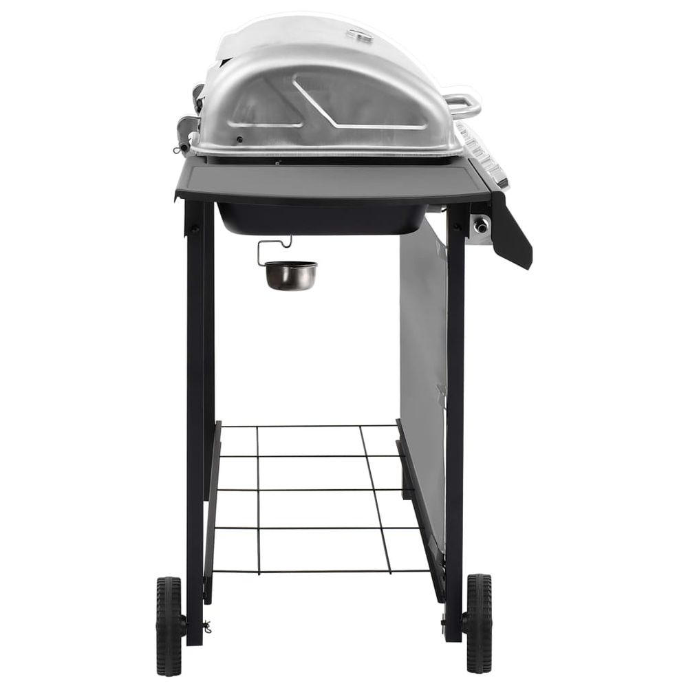 Gas BBQ Grill with 6 Burners Black and Silver vidaXL