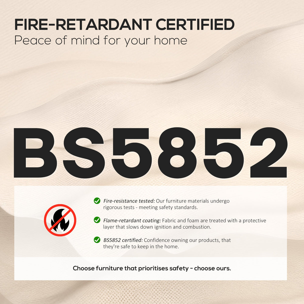 Fire-retardant certification details for a Vintage Armchair ensuring safety for your home