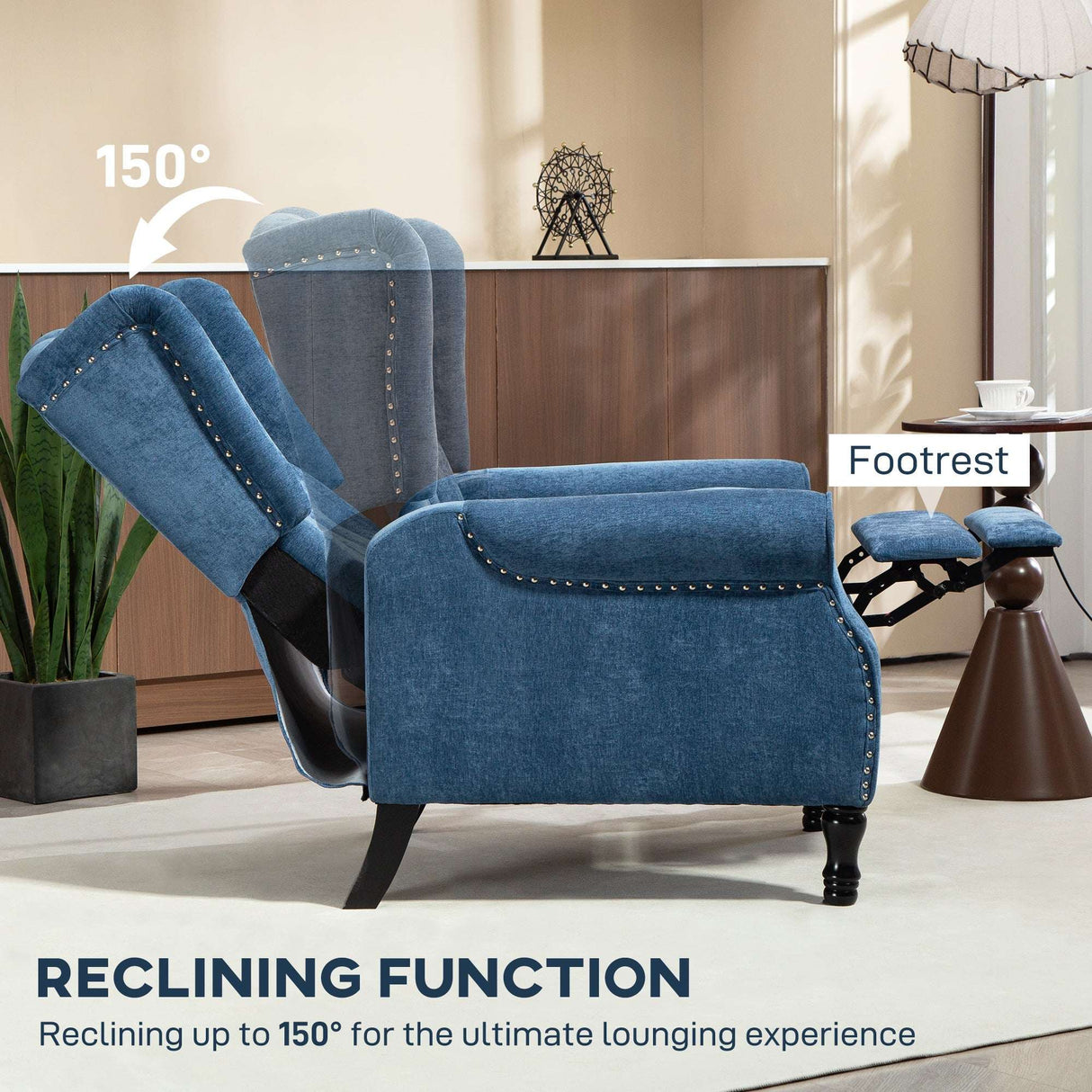 Wise Galleria Vintage Armchair with reclining function up to 150 degrees for ultimate comfort