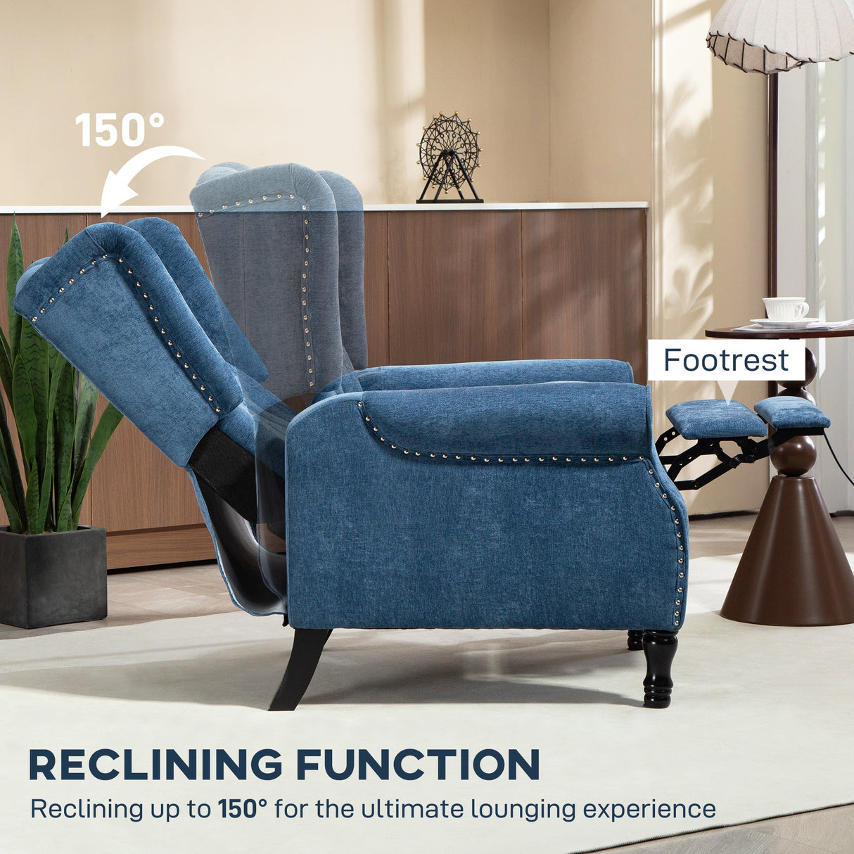 Wise Galleria Vintage Armchair with reclining function up to 150 degrees for ultimate comfort