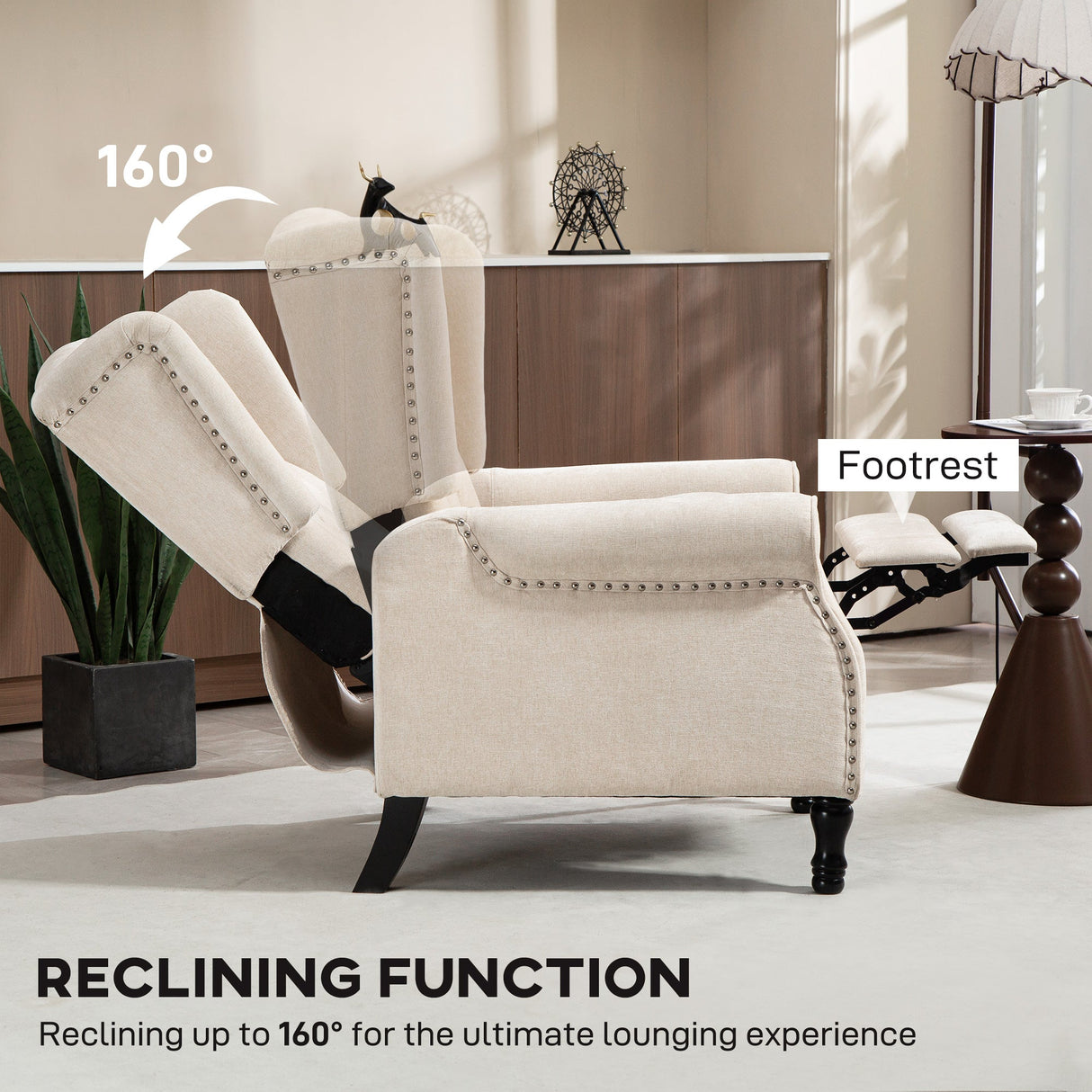Wise Galleria Vintage Armchair with 160-degree reclining function for ultimate comfort and relaxation