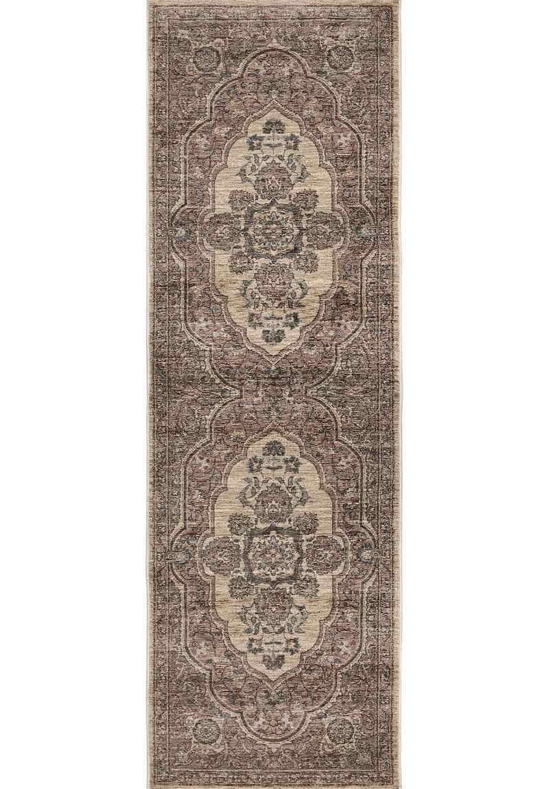 Elegant Vintage Rug with Intricate Floral Patterns in Shades of Brown and Cream for Home Decor
